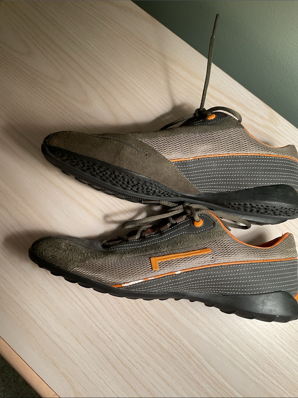 Pirelli Olive Green and Orange Casual Sneakers - Picture 3 of 5